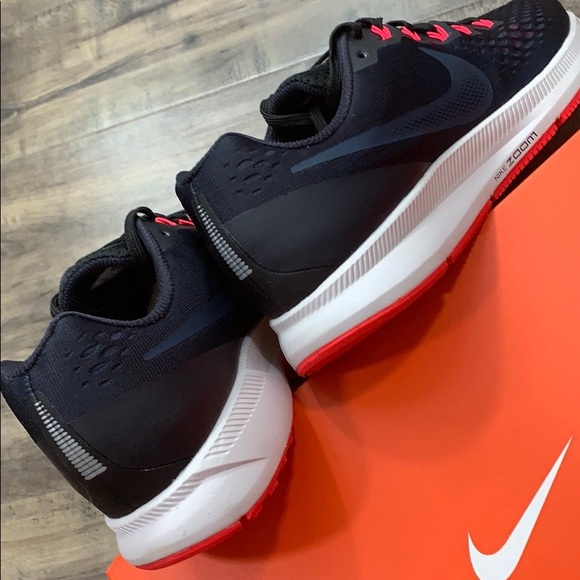 NIKE AIR ZOOM PEGASUS 34 Blk/Armory Navy-Red Orbit - Picture 3 of 16